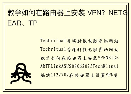 教学如何在路由器上安装 VPN？NETGEAR、TP